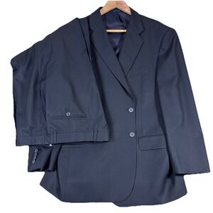 Joseph Abboud Loro Piana Wool Super 110's Black Stripe Full Suit 44S Pants 38x29